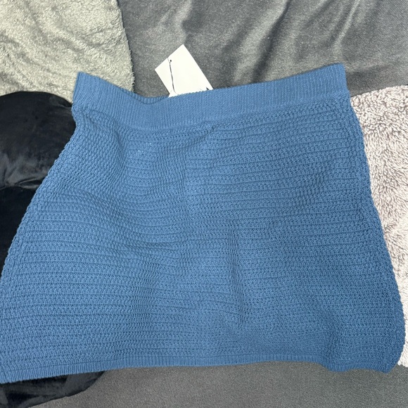 NWT Zara Woman Knit Mini Skirt Blue Size L Large - Picture 7 of 8